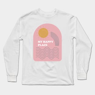 My happy place - retro summer beach vacation vibe Long Sleeve T-Shirt